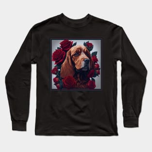 Cocker Spaniel red roses Long Sleeve T-Shirt